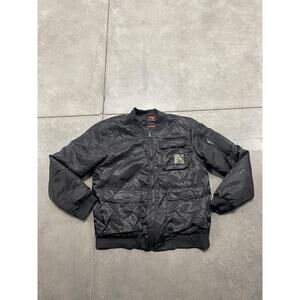 Riot Empire Jacket Mens Large Utility Bomber Dream Graphic Multi Pocket MNJK4234